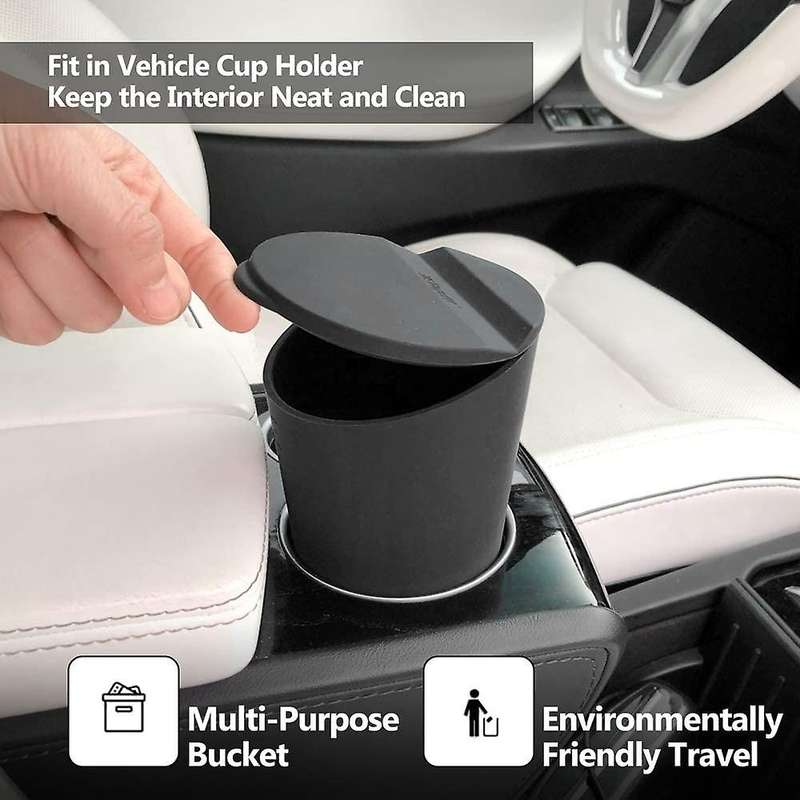 Car Trash Can with Lid Car Cup Holder Trash Bin Car Door Pocket Garbage Can Bin Trash Container for
