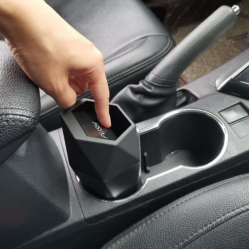 Car Trash Can, Garbage Bin Mini Trashcan, 2 Pack, Black