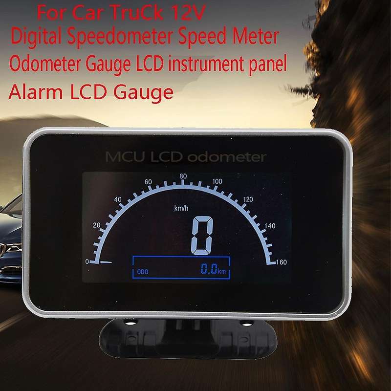 Car Truck 12V/24V 2 IN 1 Functions Digital Speedometer Speed Meter+Odometer Gauge LCD Instrument Pan