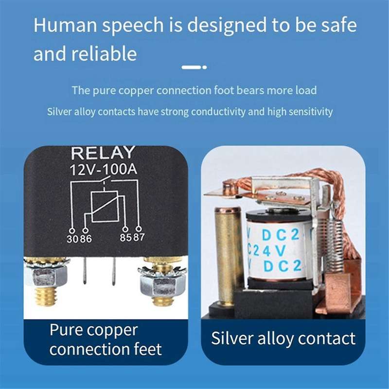 Car Truck Motor Automotive Relay 24V 100A Continuous Type Automotive Car Relays Replacement