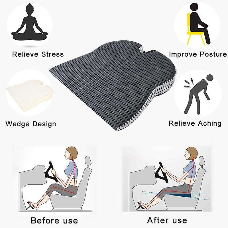 Car Truck Wedge Cushion for Pressure Relief Butt Cushion Orthopedic Ergonomic Support Memory Foam