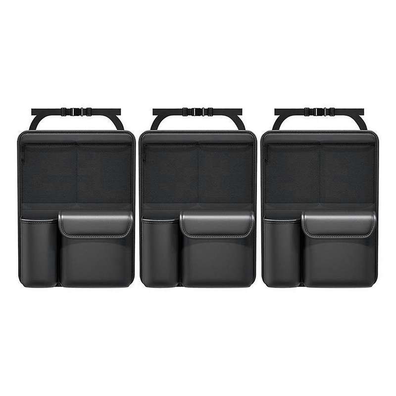 Car Trunk Leather Storage Bag Set Foldable Car Seat Back Tools Organizer Multifunctional UV Storage