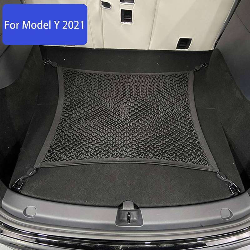 Car Trunk Net Luggage Storage Organizer Bag +Hook Up for Model Y 2020 2021 Car Accessories