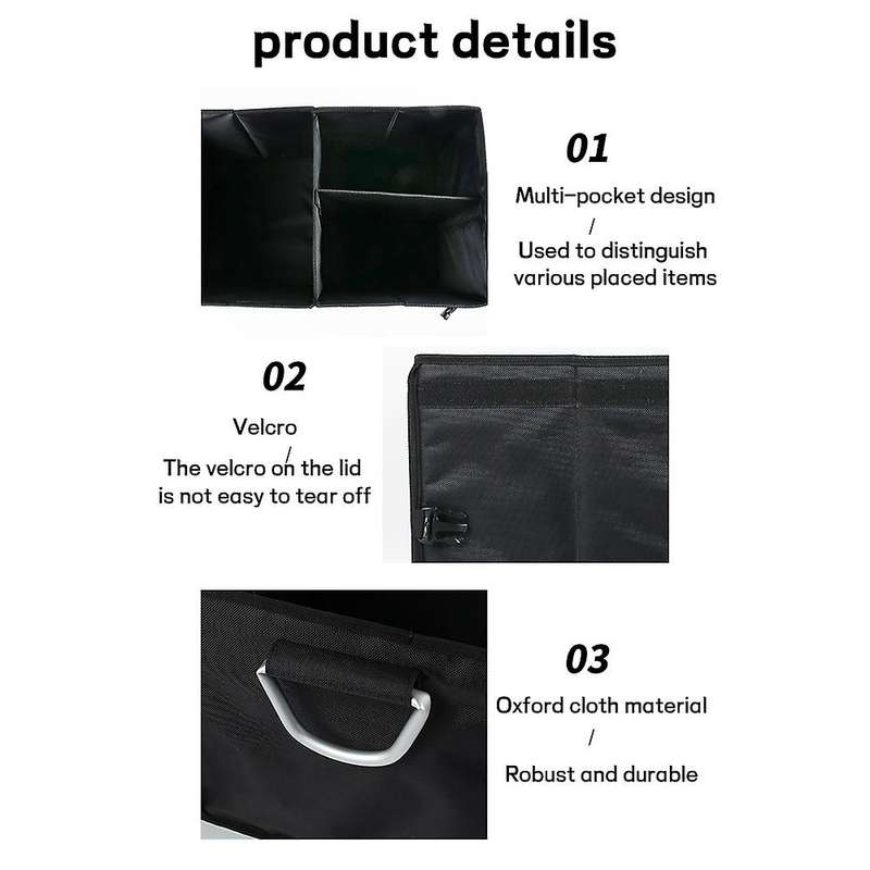 Car Trunk Organizer Storage Collapsible Multi Compartment Car Organizer, SUV Trunk Organizer Auto Tr