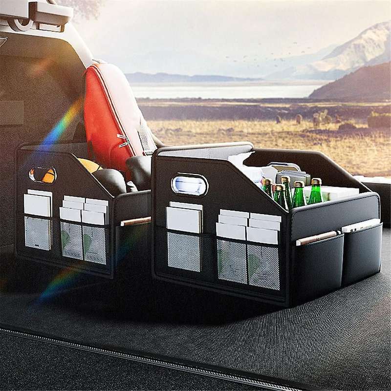 Car Trunk Organizer Folding Auto Trunk Storage Box Multi Compartment Storage Bins Stowing Tidying fo
