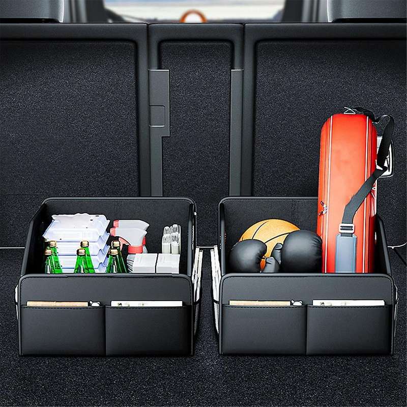 Car Trunk Organizer Folding Auto Trunk Storage Box Multi Compartment Storage Bins Stowing Tidying fo