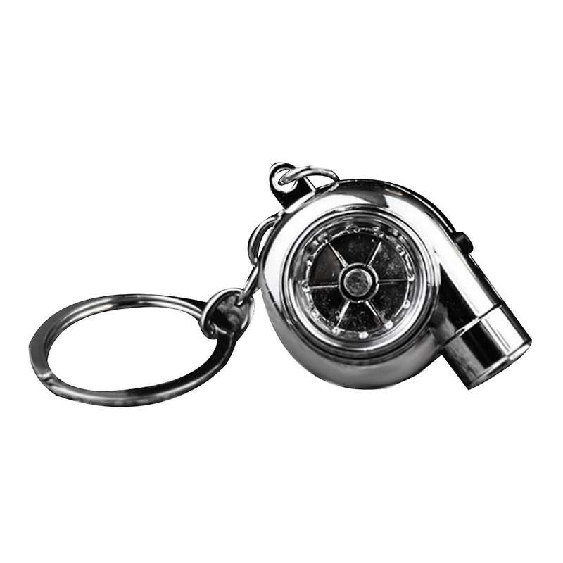 Car Turbo Spinner Keychain with Real Sound and LED Light Mini Turbocharger Key Chain for Car Keys Ac