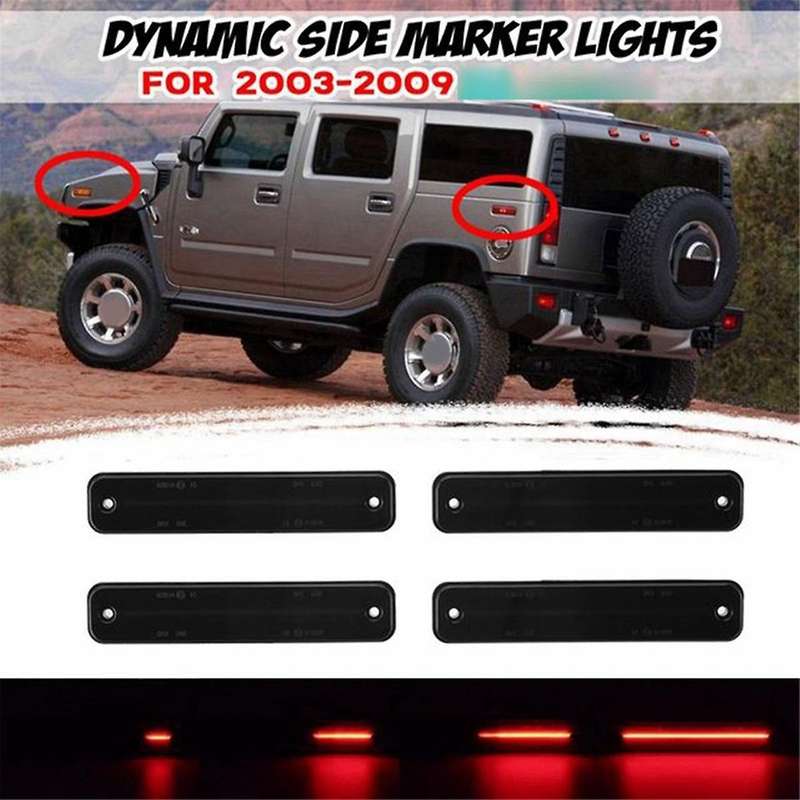 Car Turn Signal Black Shell Running Water Light Roof Cab Sign Light Roof Warning Light for H2 2003-2