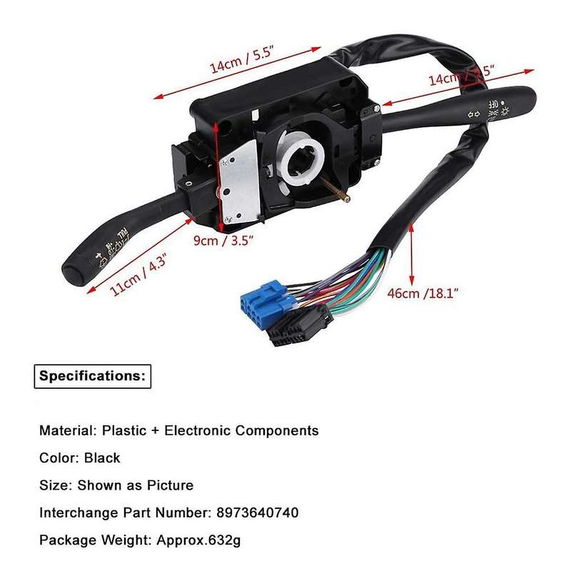 Car Turn Signal and Wiper Control Combination Switch 8973640740 for Npr Nqr