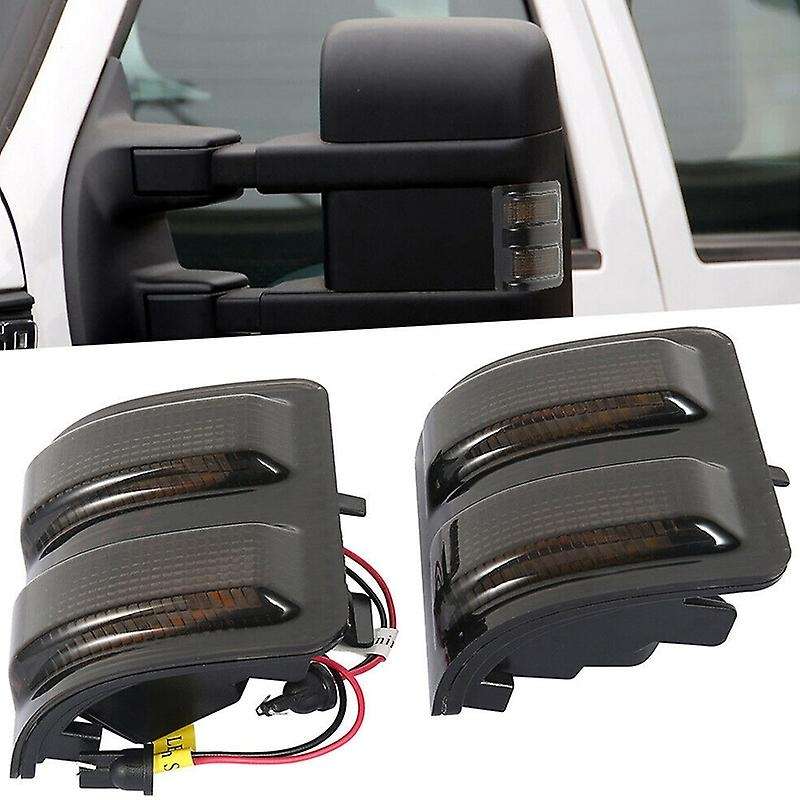 Car Turn Signal Lamp Smoked Lens LED Side Rearview Mirror Marker Lights Switchback for F250 F350 200