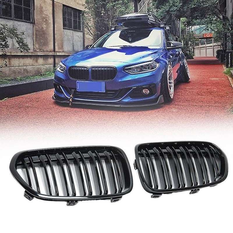 Car Two Line Front Bumper Kidney Grille Mesh Grill for 1 Series F52 4D 2016- 2020