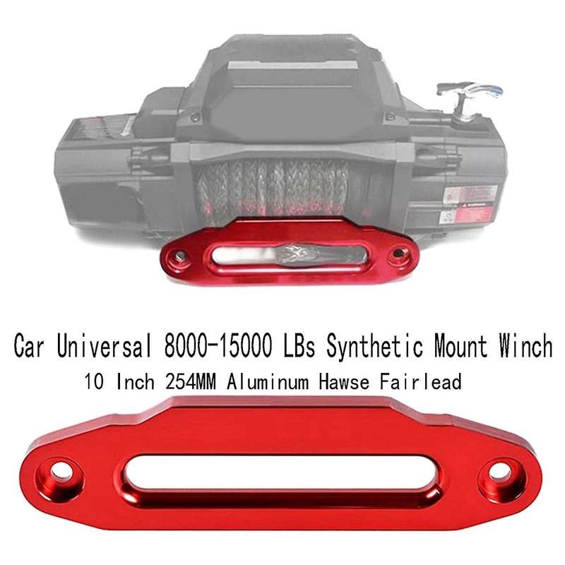 Car Universal 8000-15000 LBs Synthetic Mount Winch Rope 10 Inch 254MM Aluminum Hawse Fairlead SUV AT