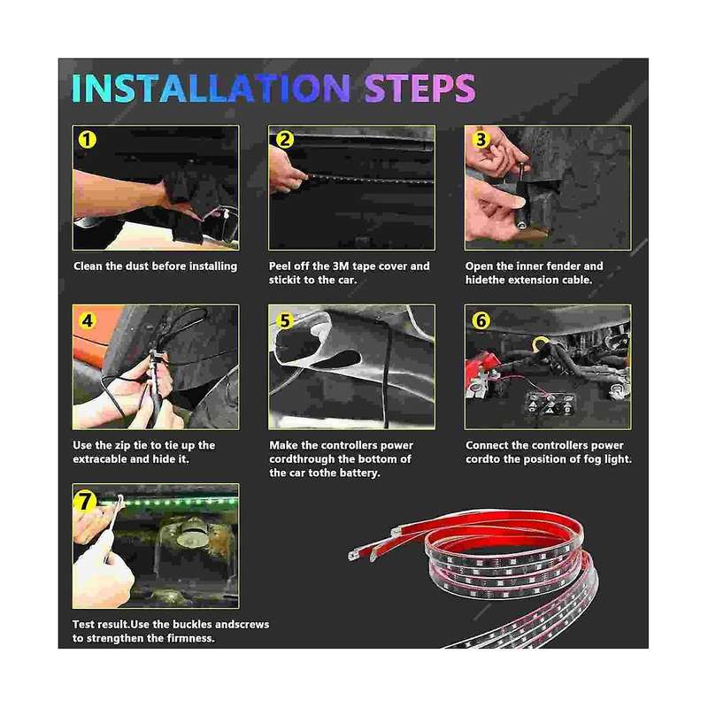 Car Underglow Led Lights, Dream Color Strip Lights with App Control, Exterior Car Neon Accent Lights
