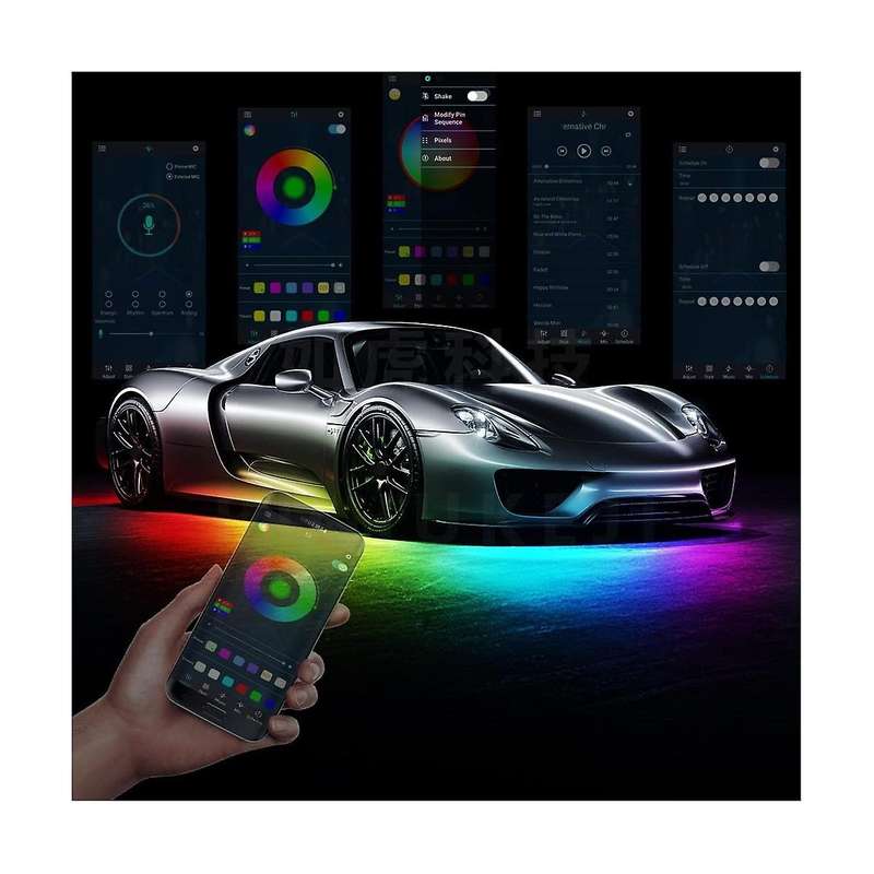 Car Underglow Led Lights, Dream Color Strip Lights with App Control, Exterior Car Neon Accent Lights