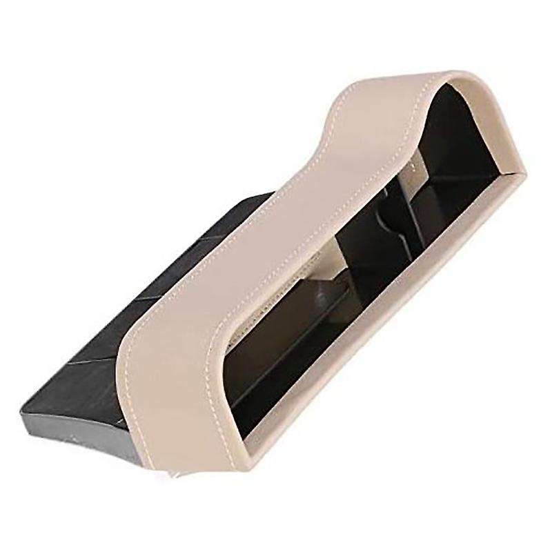 Car Universal Driver Side Seat Space Storage Box for Pocket Organizer Phone Holders Beige