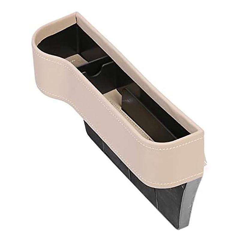 Car Universal Driver Side Seat Space Storage Box for Pocket Organizer Phone Holders Beige