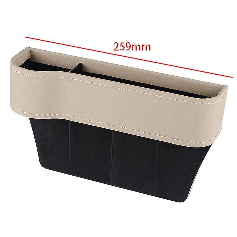 Car Universal Driver Side Seat Space Storage Box for Pocket Organizer Phone Holders Beige