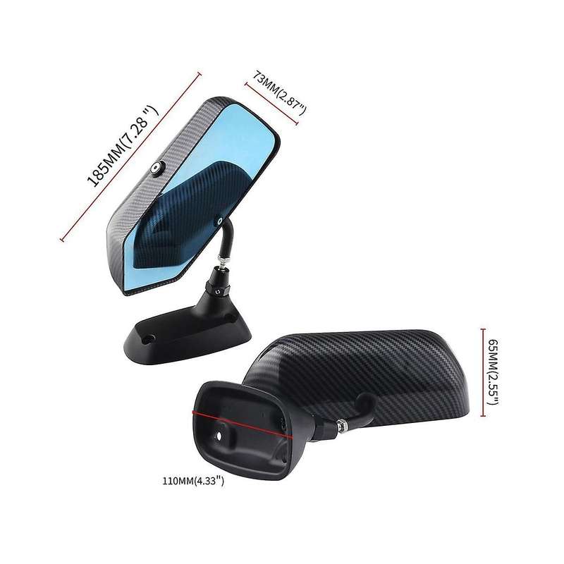 Car Universal Tuning Mirror F1 Aluminum Base Carbon Fiber Rearview Blue Mirror Tuning Mirror