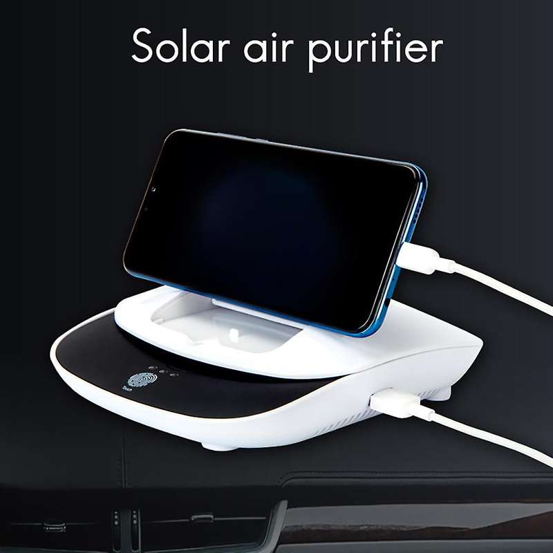 Car Universal Solar Powered Car Negative Ion Diffuser Automatic Air Purifier Vehicle Phone Holder Ch