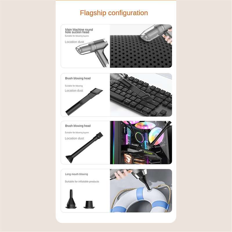 Car Vacuum Cleaner 12000pa Wireless Handheld Strong Suction Vacuum Cleaner Portable Robot for Car Ho