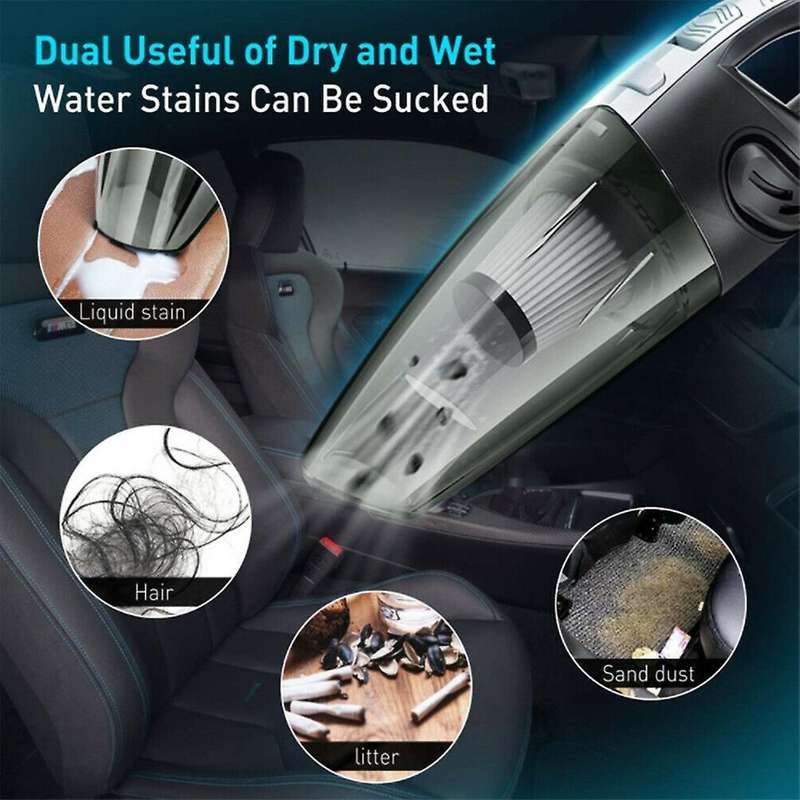 Car Vacuum Cleaner Handheld Vacuum Powerful Cyclonic Suction Cleaner Portable Wet and Dry Use Vacuum