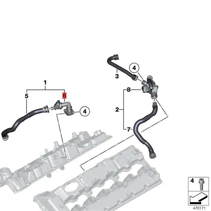Car Vent Pipe for 7 Series F01 F02 2010-2013 Crankcase Ventilation Valve 8661696 11158661696 1115764