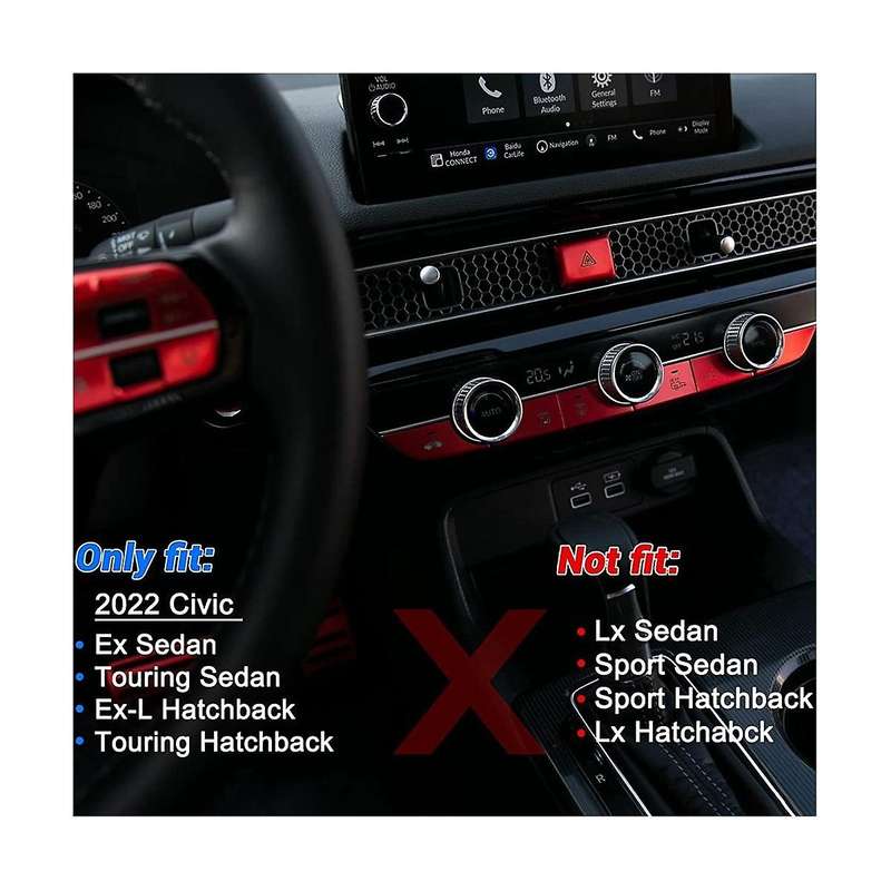 Car Warning Emergency Light Switch Button Cover Sticker Trim for 11Th Gen 2022 2023 Aluminum Alloy R