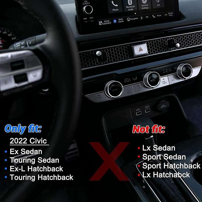 Car Warning Emergency Light Switch Button Cover Sticker Trim for 11Th Gen 2022 2023 Aluminum Alloy R