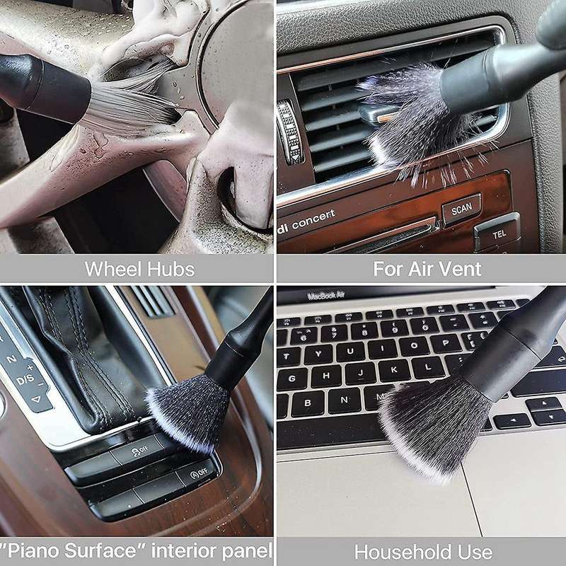 Car Wash Brush Kit Extended Removable Brushes Car Cleaning Tools Dashboard Rim Brush Head Auto Deta