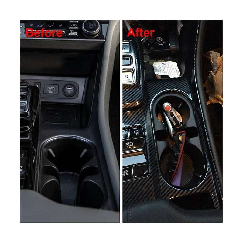 Car Water Cup Holder Cover Frame Trim for 2020-2022 Interior Accessories ,abs Carbon Fiber