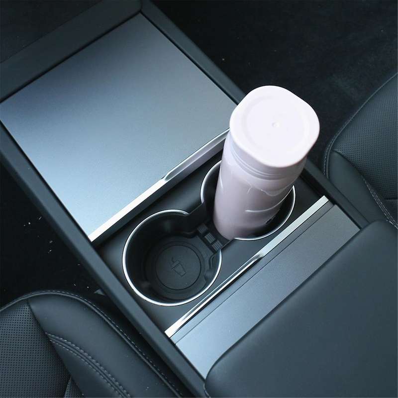Car Water Cup Mat Coasters Slots TPE Non- Mat for 2024 Interior Accessories, Black