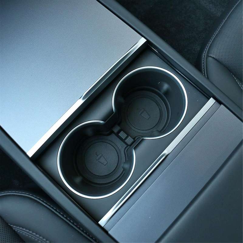 Car Water Cup Mat Coasters Slots TPE Non- Mat for 2024 Interior Accessories, Black