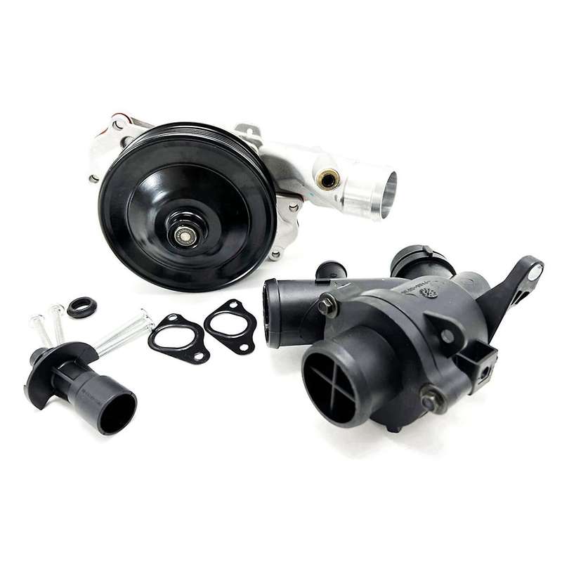 Car Water Pump W/ Bolts Gaskets Connector + Thermostat for 5.0l Lr010801 Lr035124 Lr028136