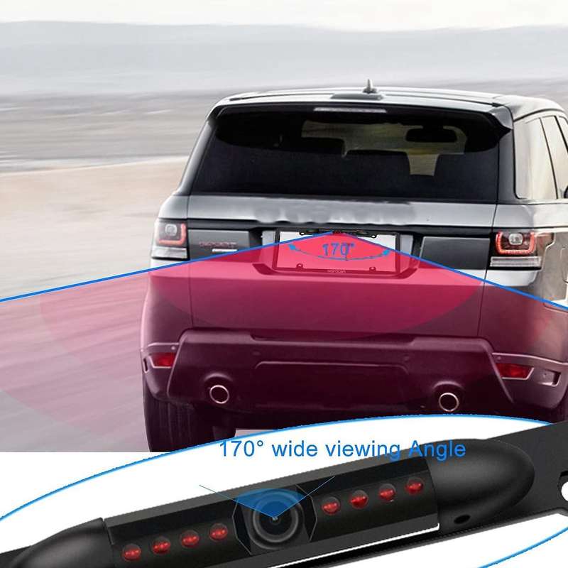 Car Waterproof Universal 170 Wide-Angle American License Plate Frame Camera 8LED Infrared Night Visi