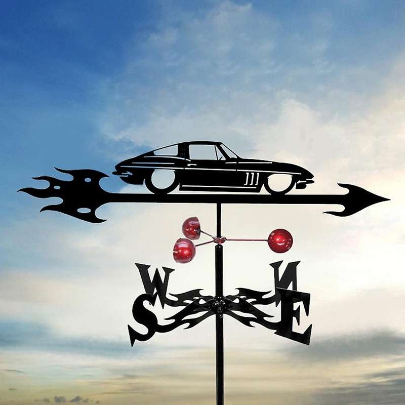 Car Weather Vane Stainless Steel Spray Paint Outdoor European Rooftop Roof Ornaments