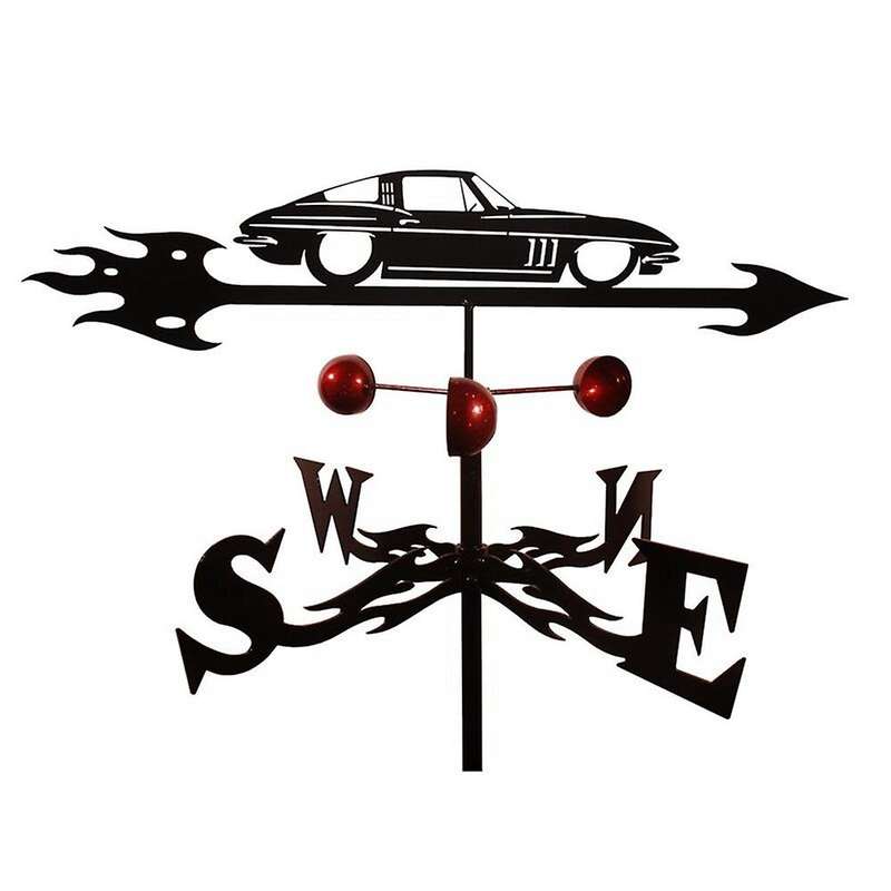 Car Weather Vane Stainless Steel Spray Paint Outdoor European Rooftop Roof Ornaments