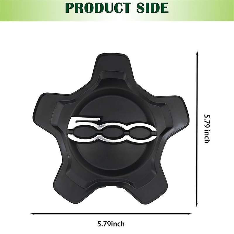 Car Wheel Center Cap Cover for 500X 2016-2022 6AN68LXHAA Dust Cover Car Accessories Black
