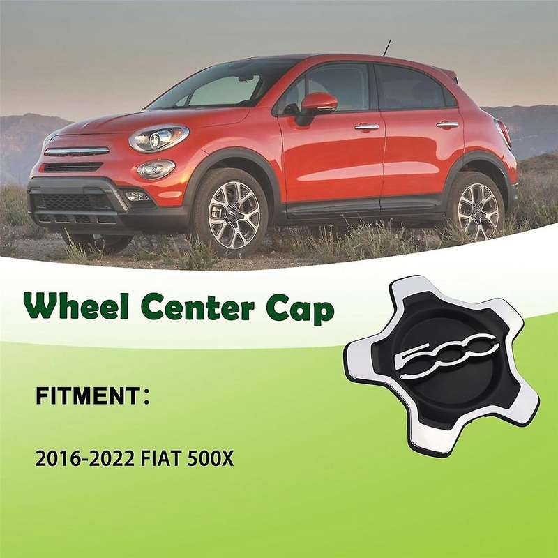 Car Wheel Center Cap Cover for 500X 2016-2022 6AN69LXHAA Dust Cover Car Accessories Silver