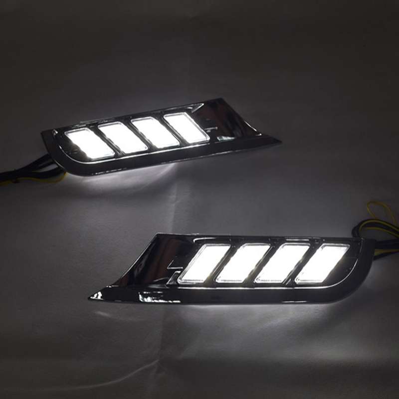 Car Waterproof Yellow Turn Signal Relay 12V LED DRL Daytime Running Lights Daylight Fog Lamp for Kic