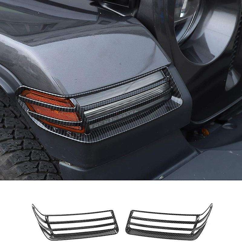 Car Wheel Eyebrow Light Cover Trim for JL JT 2018-2020, Carbon Fiber
