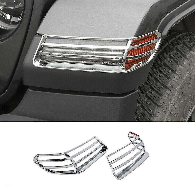Car Wheel Eyebrow Light Cover Trim for JL JT 2018-2020, Silver