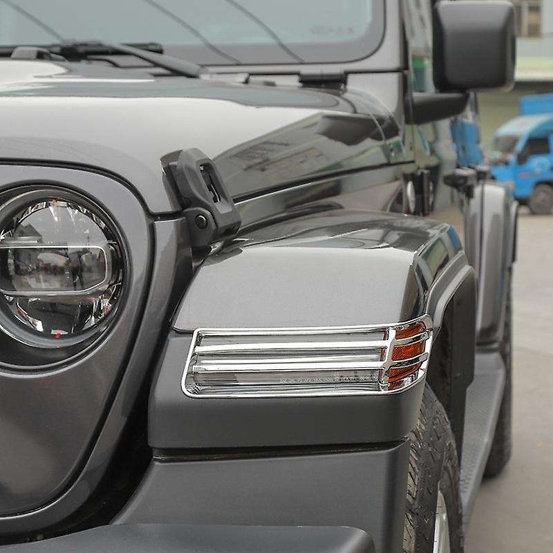 Car Wheel Eyebrow Light Cover Trim for JL JT 2018-2020, Silver