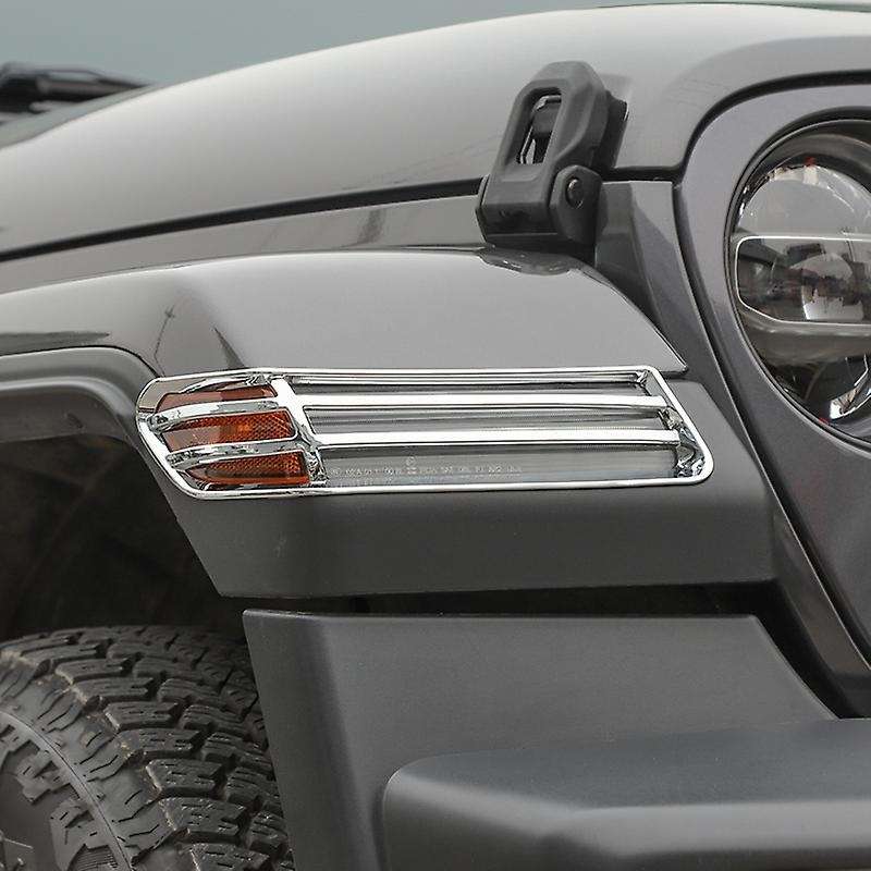 Car Wheel Eyebrow Light Cover Trim for JL JT 2018-2020, Silver
