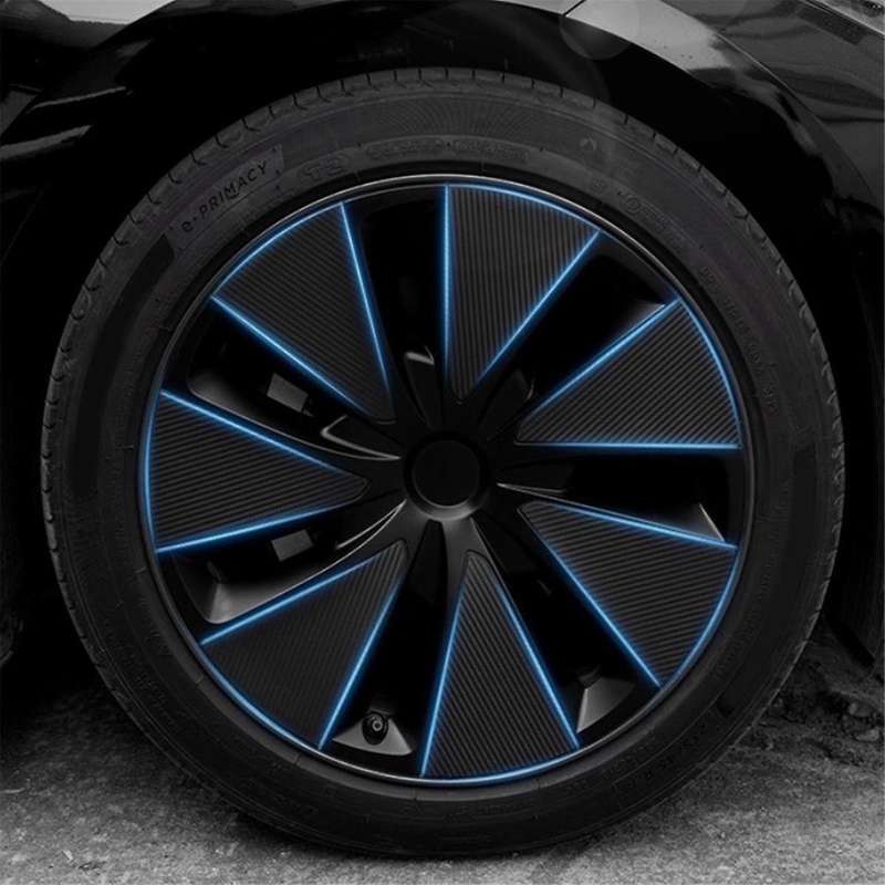 Car Wheel Tire Hub Cover Sticker Trim Pvc Carbon Fiber for Model 3 2024 Exterior Accessories