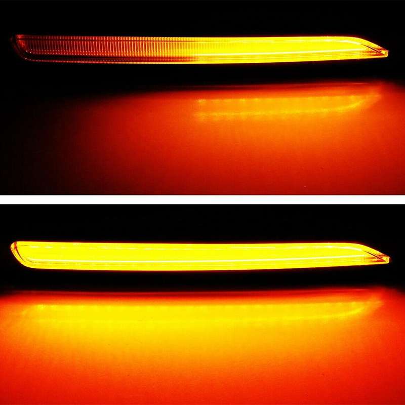 Car White/Amber Sequential LED DRL Fog Bezels for 2018+