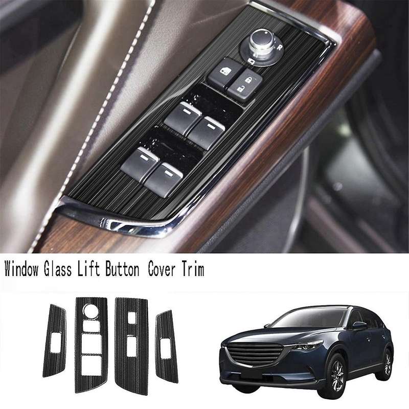 Car Window Glass Lift Button Switch Cover Trim Stainless Steel Door Armrest Panel for CX9 -9 2022+ L