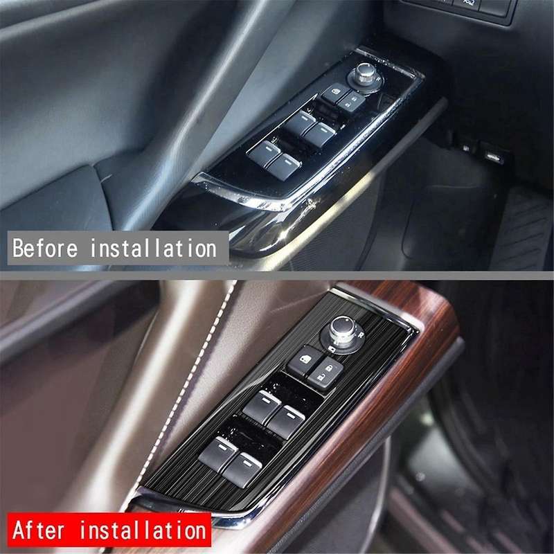 Car Window Glass Lift Button Switch Cover Trim Stainless Steel Door Armrest Panel for CX9 -9 2022+ L