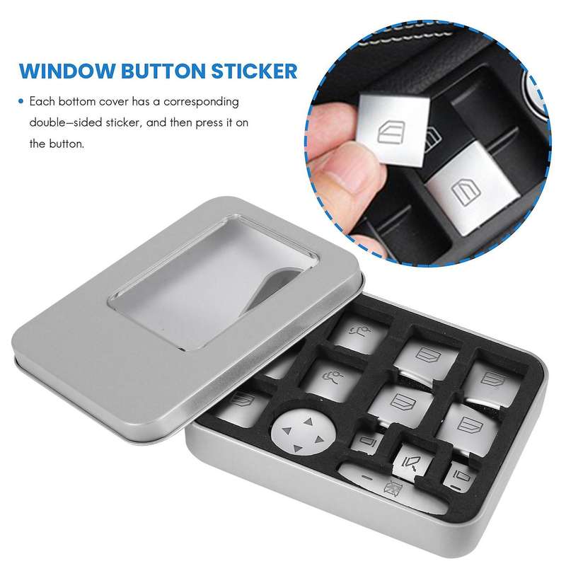 Car Window Glass Lift Button Sticker Compatible Mercedes Benz