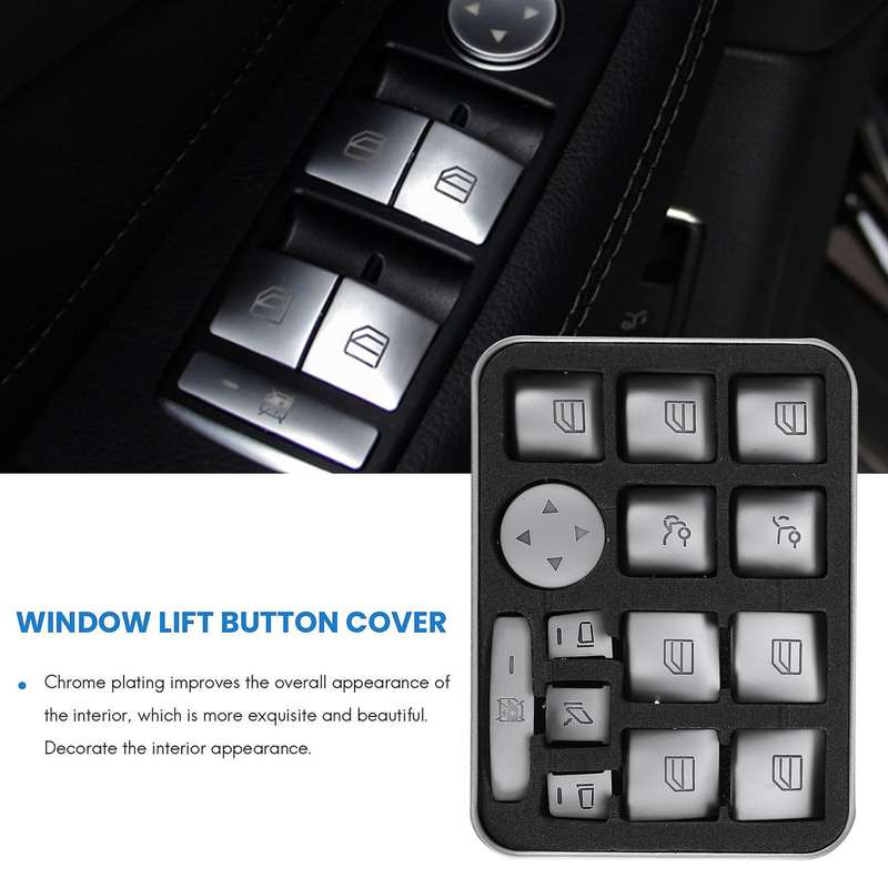 Car Window Glass Lift Button Sticker Compatible Mercedes Benz