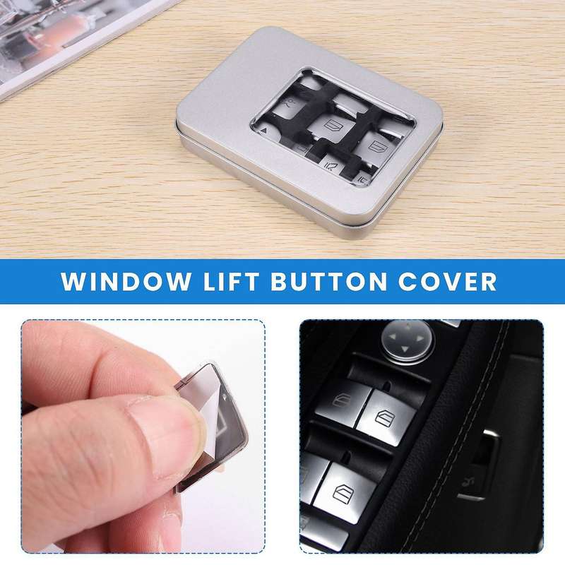 Car Window Glass Lift Button Sticker Compatible Mercedes Benz